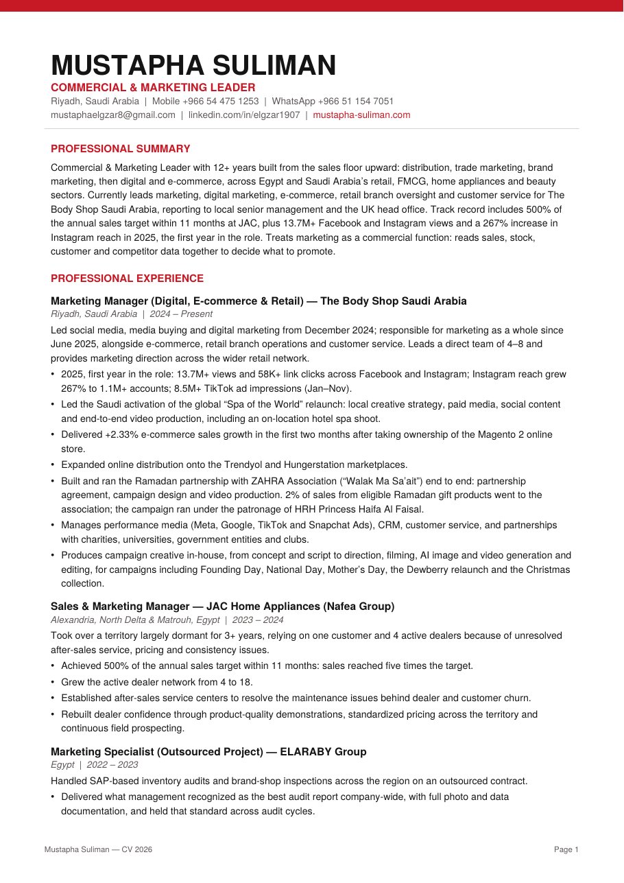 CV page 1