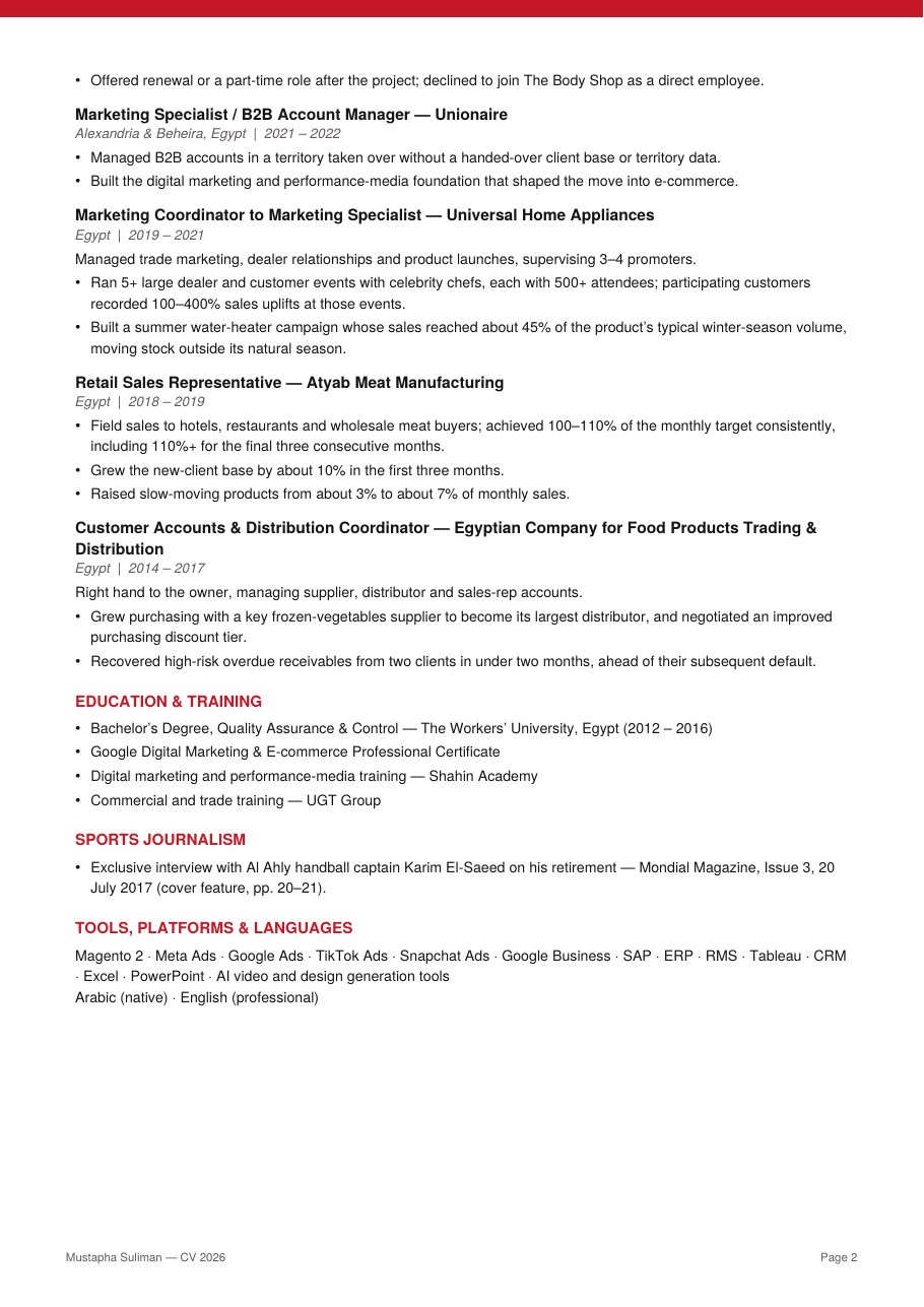 CV page 2